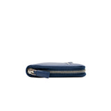 thumbnail Organizer Round Zipper Long Wallet Saffiano Leather Blue - L'UXE LINK