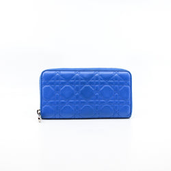 Zip Around Escapade In Blue Lambskin Wallet PHW - L'UXE LINK