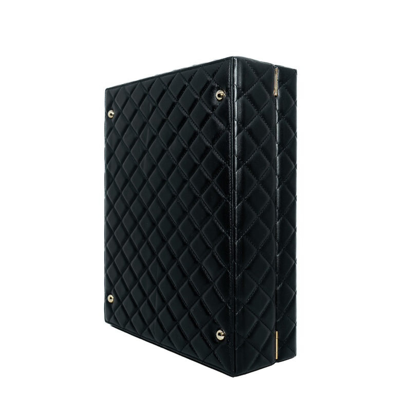 Quilted Box Set with 4 Mini Bags in Black Color Lambskin Seri 30