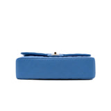 thumbnail Medium Classic In Blue Caviar Leather Double Flap Bag GHW Seri 29 - L'UXE LINK