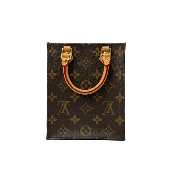 Petit Sac Plat In Monogram Canvas Handbag GHW With Strap - L'UXE LINK