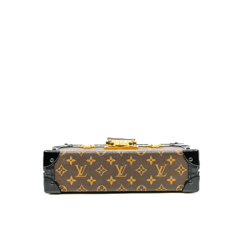 Petite Malle Monogram Canvas In Brown/Black GHW With Strap - L'UXE LINK