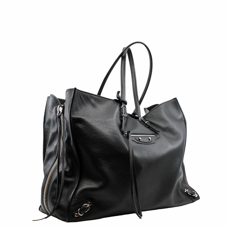 PAPER A4 BAG LEATHER BLACK PHW - L'UXE LINK