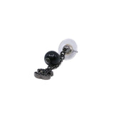 thumbnail Crystal CC Black Bead Drop Earrings PHW - L'UXE LINK