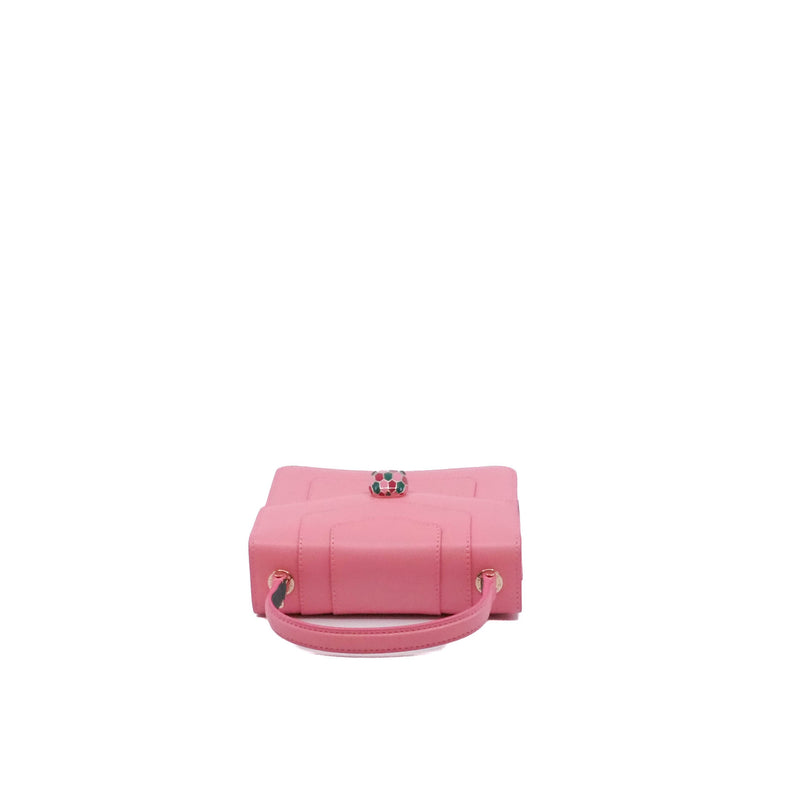 serpenti top handle pink mix green side bag