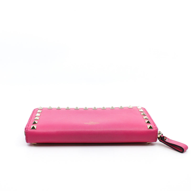 zippy long wallet pink mix gold studs