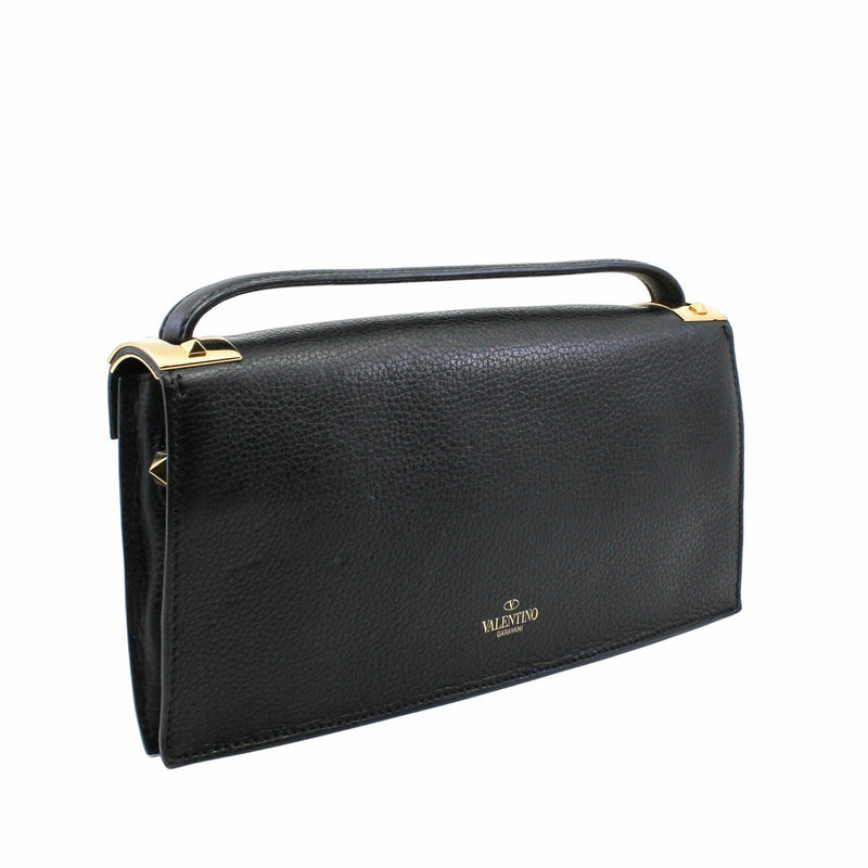 clutch bag leather black ghw - L'UXE LINK