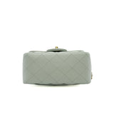 thumbnail Mini Square Flap Bag Lambskin Grey Green Ghw - L'UXE LINK