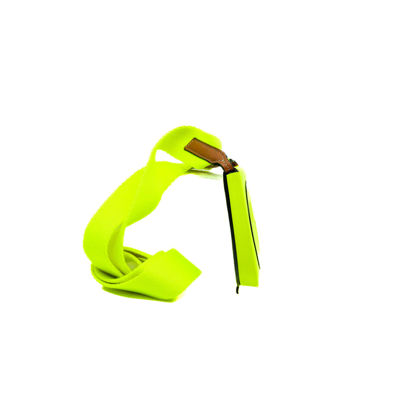 Small Neon Yellow Calfskin Ibiza Smiley Cross Body Bag