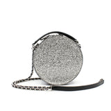 thumbnail Round Glitter 2Way Black/Silver Patent Leather Handbag PHW Seri 24 - L'UXE LINK