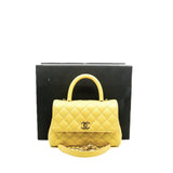 thumbnail 22P Small Coco Handle Light Yellow Caviar Handbag LGHW Seri NKHGXXXX - L'UXE LINK