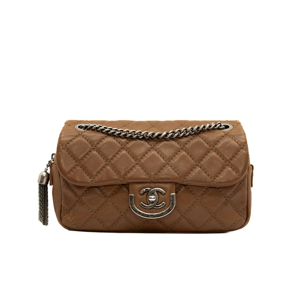 Medium Coco Sporran In Brown Calfskin Leather Quilted Shoulder Bag PHW Seri 18 - L'UXE LINK