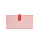 thumbnail Bearn Long Wallet Rose Sakura/Bougainvillea Tadelakt/Lizard Leather PHW T Stamp - L'UXE LINK