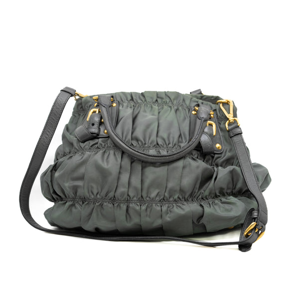 Gaufre Nylon Tote Dark Green GHW