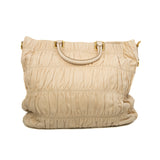 thumbnail Large Tote Bag In Beige Calfskin With Strap GHW