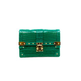 thumbnail Trunk Chain Green Brilliant Alligator Leather Wallet GHW - L'UXE LINK