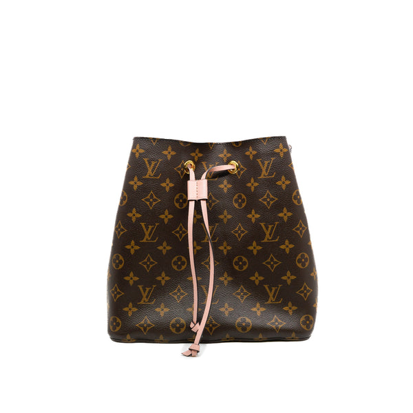 NéoNoé In Monogram Canvas With Pink Leather Bucket Bag GHW - L'UXE LINK