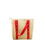 thumbnail Antigua MM Canvas Beige/Red Tote Bag GHW - L'UXE LINK