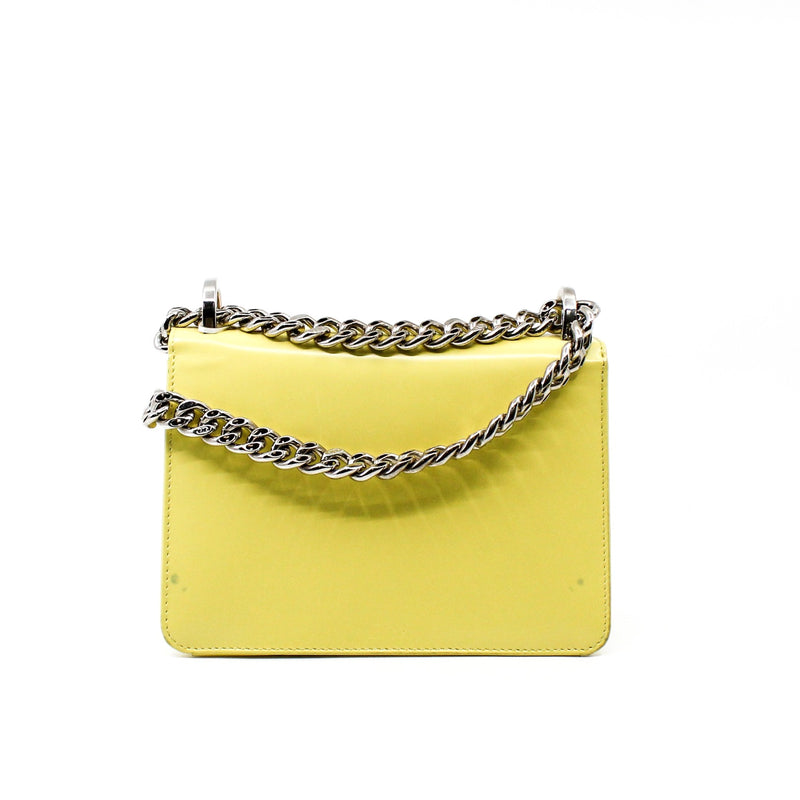 Diorama Club Shoulder Bag In Light Yellow Patent Leather PHW - L'UXE LINK