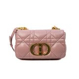 thumbnail Small Caro In Nude Pink Cannage Lambskin Bag GHW - L'UXE LINK