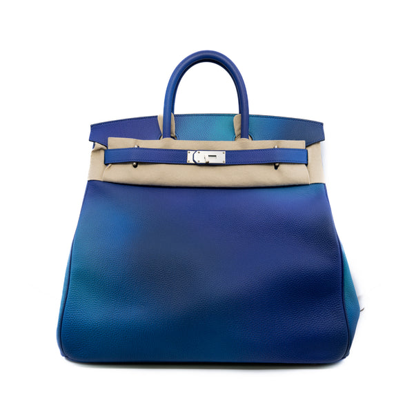 Birkin 40 HAC Cosmos Togo Leather Bleu Nuit PHW D Stamp - L'UXE LINK