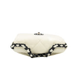 thumbnail Small 19 With Black Chain In Calfskin White Enamel PHW Seri XT4AXXXX