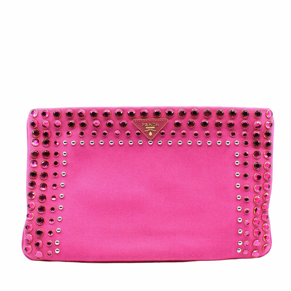 clutch canvas medium pink ghw