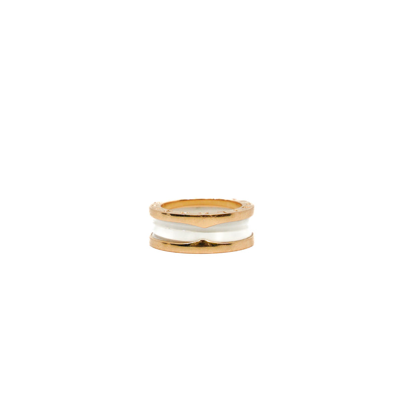 B.zero1 Ring In White Ceramic And 18k Yellow Gold Size 53