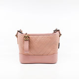 thumbnail Small Gabrielle Chevron Hobo Handbag In Pink Aged Calfskin Multi Hardware Seri 29 - L'UXE LINK