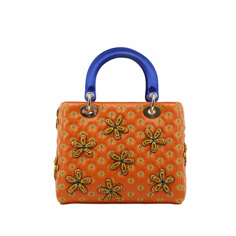 lady dior Medium orange with diamond