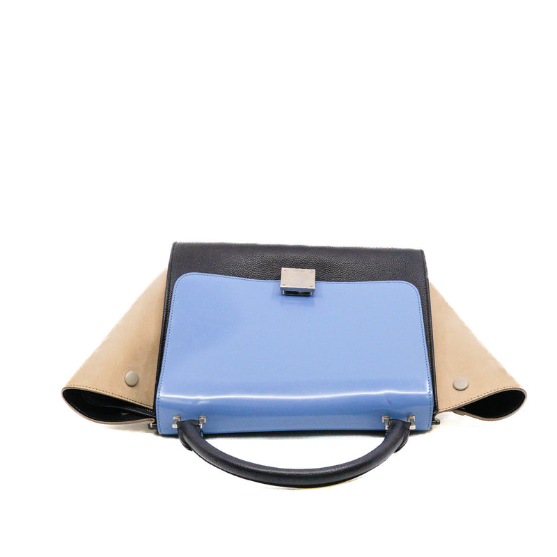 Trapeze Small Black/Blue/White Tricolour Handle Bag PHW