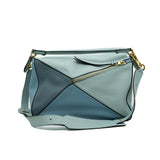 thumbnail Medium Puzzle Bag In Calfskin Blue and Skyblue PHW - L'UXE LINK