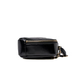 thumbnail Mini Vanity Case With Top Handle In Black Shiny Lambskin Quilted Bag GHW - L'UXE LINK