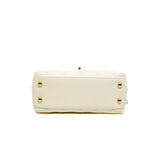 thumbnail Mini Coco Handle White Lambskin Leather GHW Seri 31 With Twilly - L'UXE LINK