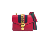 thumbnail Mini Sylvie In Red Calfskin Leather Chain Bag GHW - L'UXE LINK