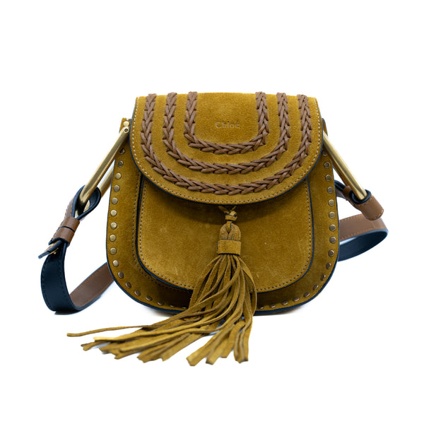 Hudson Side Bag In Suede Leather Brown GHW - L'UXE LINK