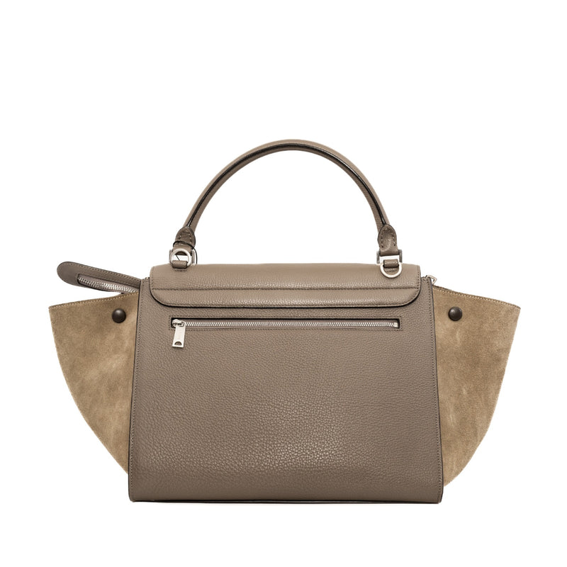 trapeze medium in leather beige/suede phw - L'UXE LINK