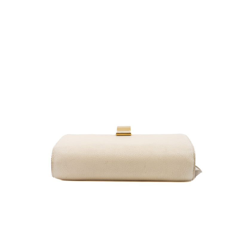 Medium Milky White Classic Box Calfskin Leather Bag GHW - L'UXE LINK