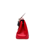 thumbnail Small Be Dior with Grey Top Handle Calfskin Red/Navy Phw with Strap - L'UXE LINK