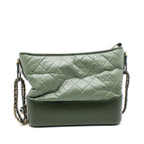 thumbnail Medium Gabrielle In Two Tone Green Quilted Aged Calfskin Leather Hobo Bag Seri 25