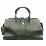 thumbnail Chyc Cabas Tote  Medium green Leather Aged Gold - L'UXE LINK