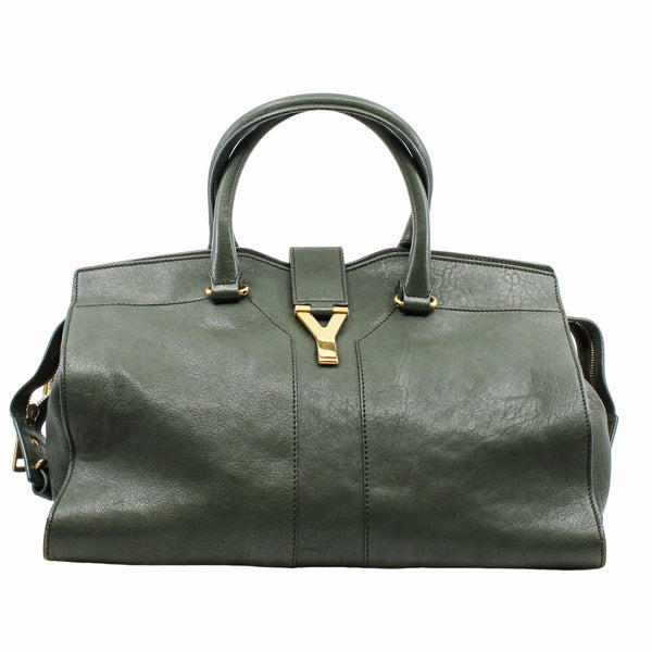 Chyc Cabas Tote  Medium green Leather Aged Gold - L'UXE LINK