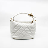 thumbnail Small Perfect Meeting White Lambskin Quilted Hobo Bag With Chain Seri 29