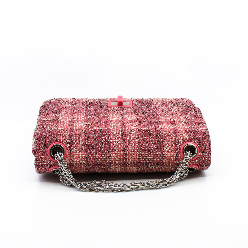 Tweed Quilted Resin Pink 2.55 Reissue 225 Double Flap Bag PHW Seri 27