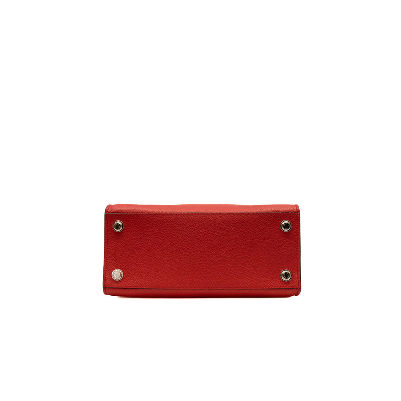 City Steamer PM In Red Calfskin Leather SHW With Strap - L'UXE LINK