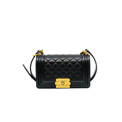 Small Boy Lambskin Black Bag GHW Seri 22 - L'UXE LINK