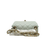 thumbnail Mini Square Flap Bag Lambskin Grey Green Ghw - L'UXE LINK