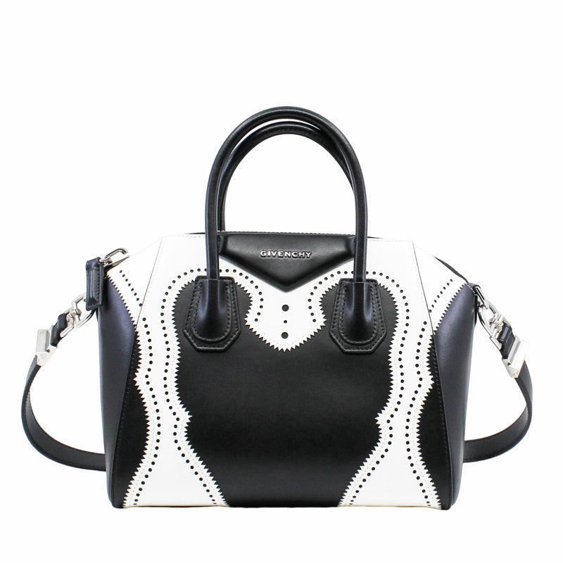 Antigona Bag  Medium Leather black and white phw