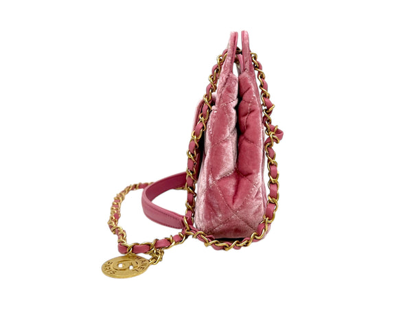 23b small hobo bag in velvet pink ghw #U9322xxx