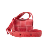 thumbnail Candy Cassette Red Pink Intrecciato Weave Rubber Shoulder Bag PHW - L'UXE LINK